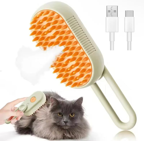 3-in-1 Pet Steam Brush – Groom, Clean & De-Shed with Ease!