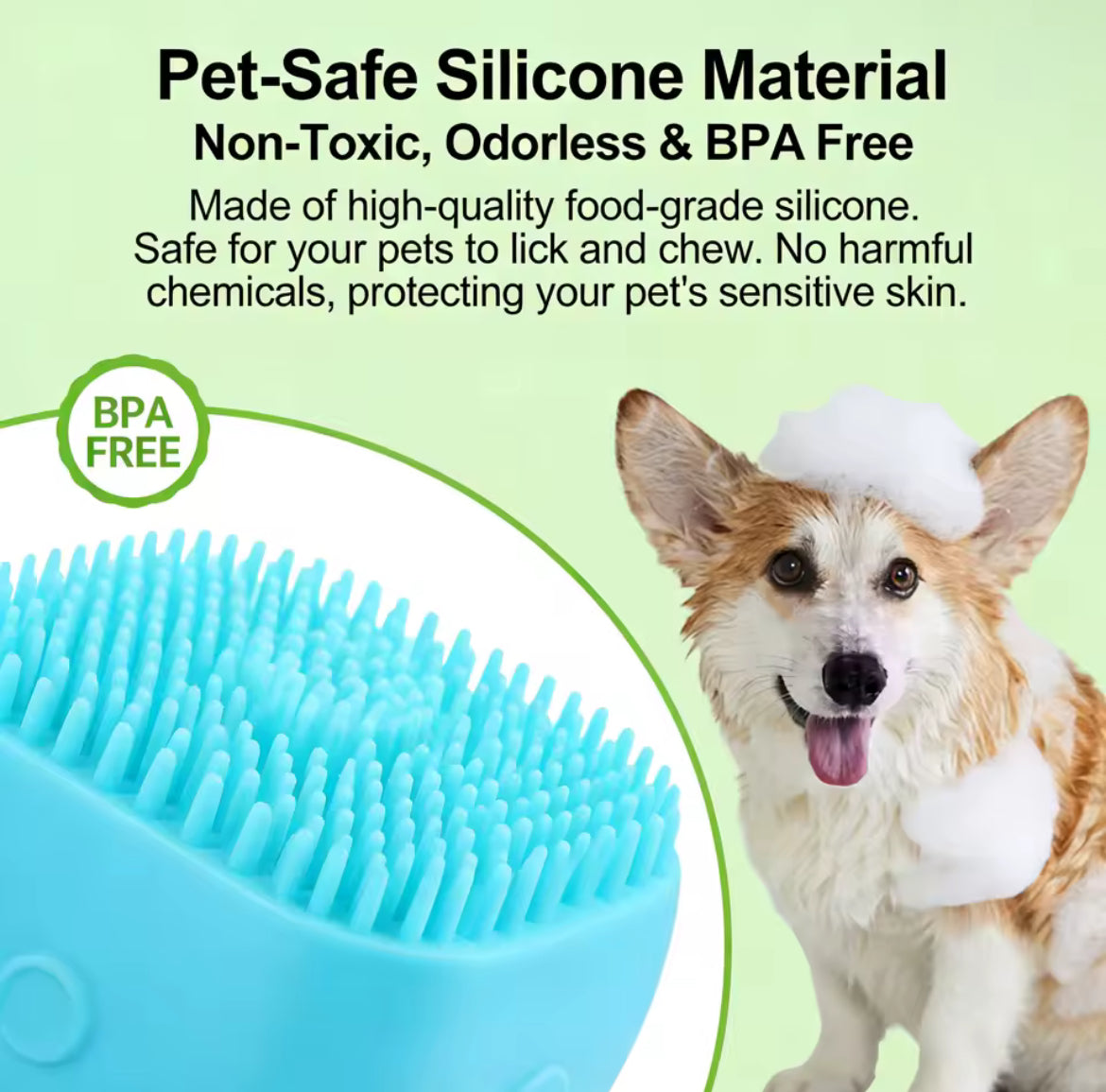 2-in-1 Pet Shampoo Dispenser & Massage Bath Brush
